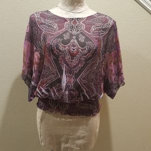 Dressbarn shear top with elastic bottom